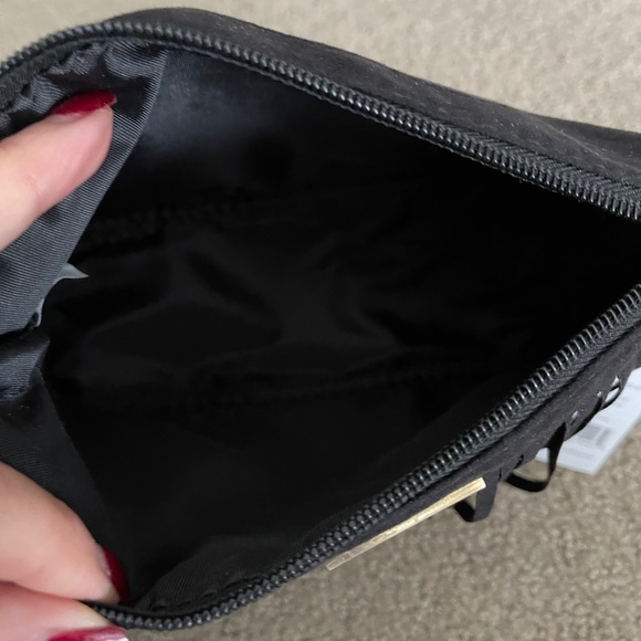 Black suede fringe clutch or cosmetic bag - Picture 2 of 2